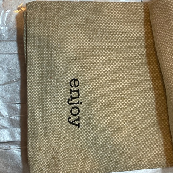 Mud Pie Tan Cotton Napkins with Embroidery set of 4 - Picture 3 of 6